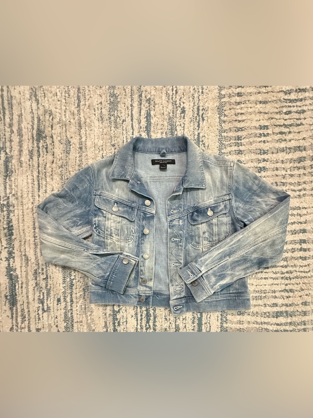 Ralph Lauren Light Wash Distressed Denim Jacket - Made in Italy